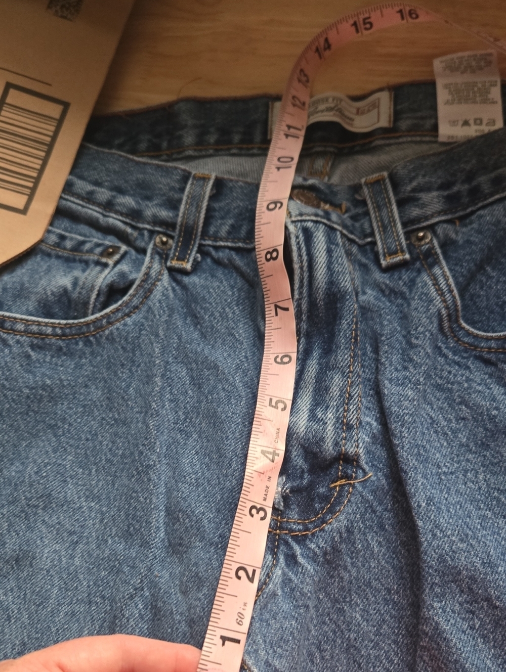 Levi Strauss Husky Boys Jeans Marked 31x27 Measuring 28x25 Stamped Irregular - Picture 5 of 5